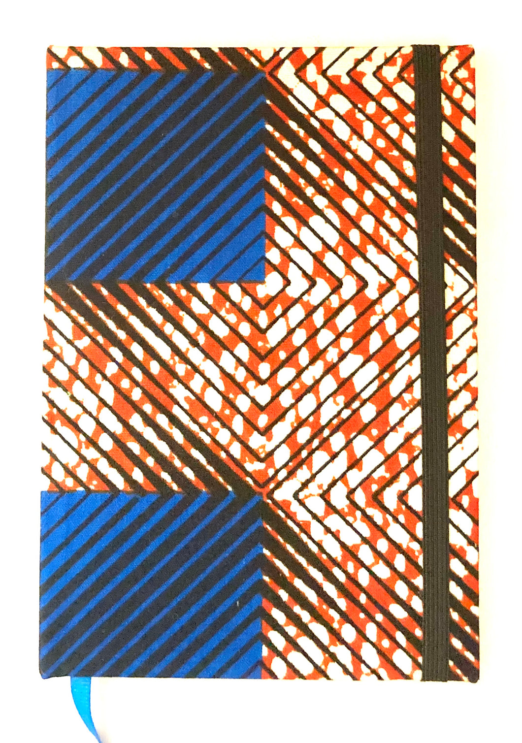 Ankara Cloth Covered Journals - Geometric Blue Squares