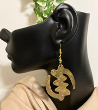 Load image into Gallery viewer, Brass: Gye Nyame Earrings:
