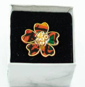 Multicolored-Afrocentric Textile Ring (Adjustable)