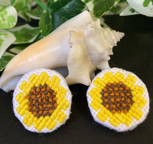 Sunflowers Embroidered Earrings