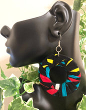Load image into Gallery viewer, Teal Red Yellow Ankara Earrings

