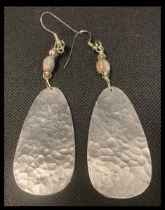 Ellipse Hammered Aluminum Earrings