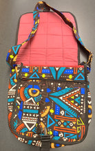 Load image into Gallery viewer, Laptop Crossbody Bag - Blue &amp; Brown Multicolor

