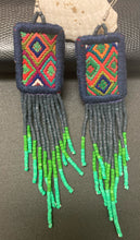 Load image into Gallery viewer, Vintage Mayan Textile Earrings Navy
