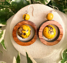 Load image into Gallery viewer, Yellow Arlene Hoop Earrings
