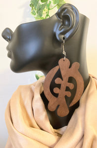 Gye Nyame Wooden Earrings