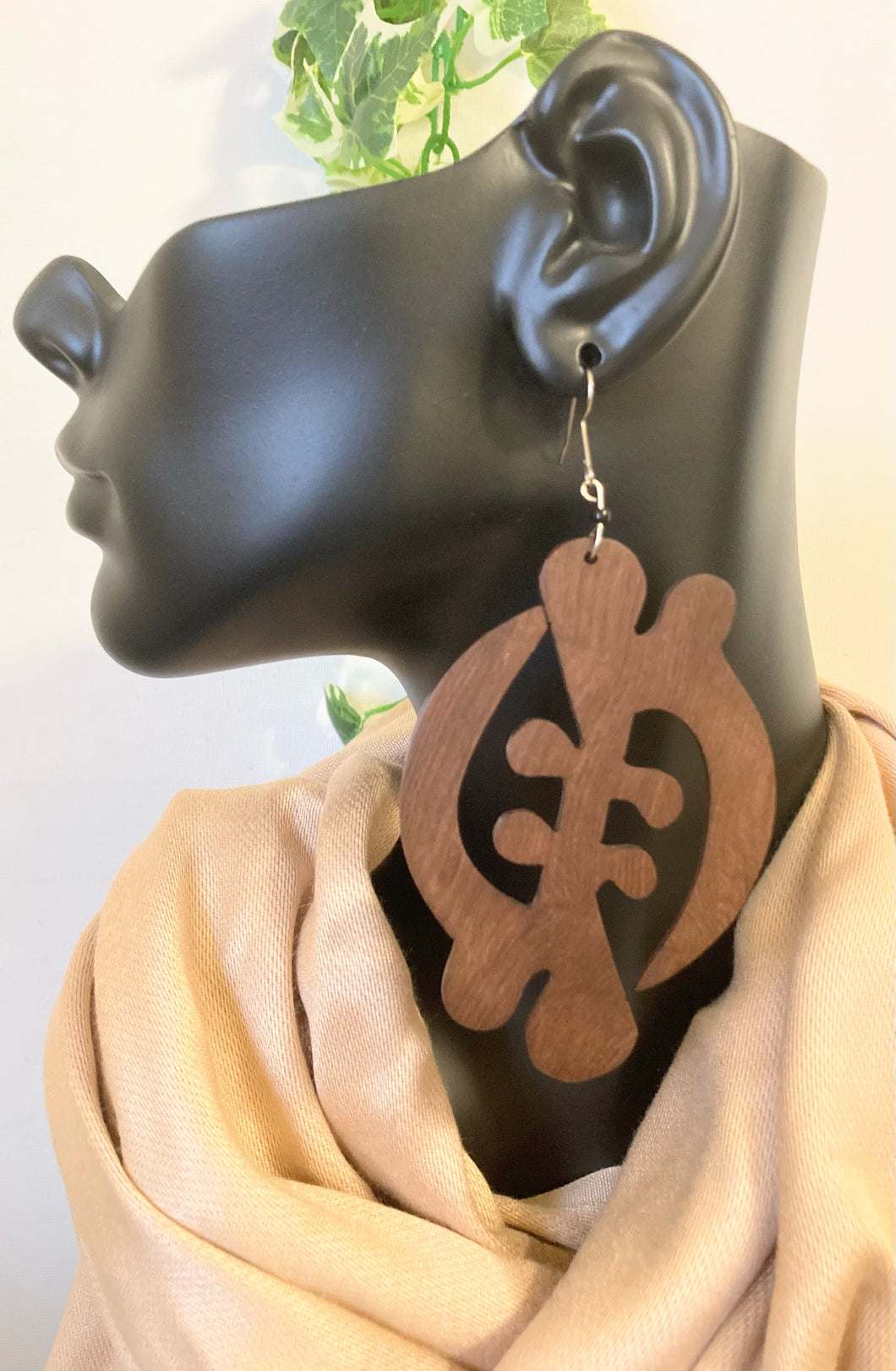 Gye Nyame Wooden Earrings