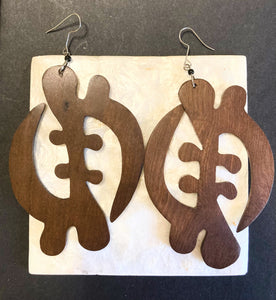 Gye Nyame Wooden Earrings