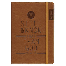 Load image into Gallery viewer, Be Still Brown Ps. 46:10- Brown Journal w/Elastic
