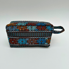 Load image into Gallery viewer, Blue Handwoven &amp; Spill Proof Cosmetic Travel Bag
