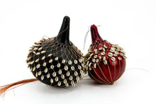 Load image into Gallery viewer, Red Shekere Cowrie Shell Gourd / Medium
