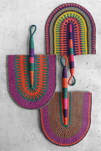 Lilac Berry Basket African Hand Fan
