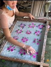 Load image into Gallery viewer, Mulberry Paper Notecards w/ Real Flowers and Straight Edges
