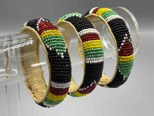 Load image into Gallery viewer, Black Beaded Leather Bracelet
