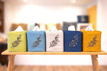 Load image into Gallery viewer, Mustard Color Linen Tissue Box Covers- Hand Embroidered
