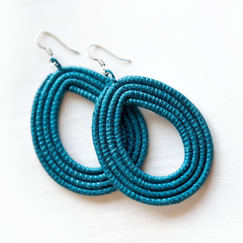 Woven Loop Earrings: Celestial Blue