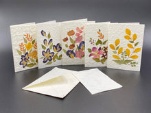 Load image into Gallery viewer, Mulberry Paper Notecards w/ Real Flowers and Straight Edges
