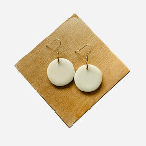 Kenyan Soapstone Earrings- Plain White