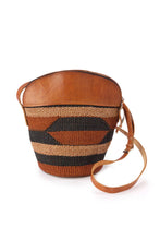 Load image into Gallery viewer, Sisal Handbag with Leather Top
