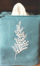 Load image into Gallery viewer, Mustard Color Linen Tissue Box Covers- Hand Embroidered
