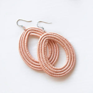 Woven Loop Earrings: Blush