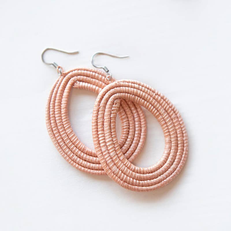 Woven Loop Earrings: Blush