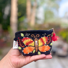 Load image into Gallery viewer, Butterfly Hand embroidered Coin Pouch

