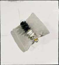 Load image into Gallery viewer, Dalmatian Jasper &amp; Ashanti Glass Bead Stretch Bracelet: 7”
