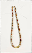 Load image into Gallery viewer, Short Red Agate Necklace with Brass Accent
