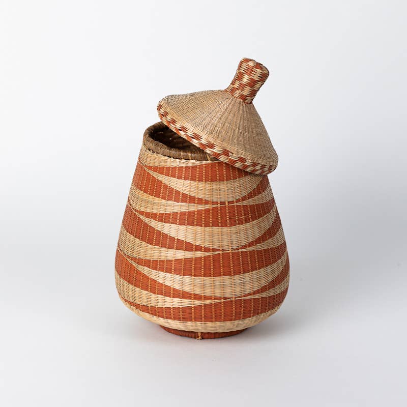 Teardrop Basket: Rust & Natural