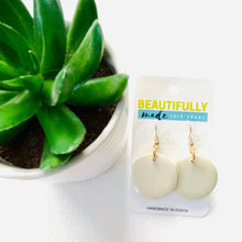 Load image into Gallery viewer, Kenyan Soapstone Earrings- Plain White
