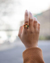 Load image into Gallery viewer, Multicolored-Afrocentric Textile Ring (Adjustable)
