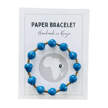 Load image into Gallery viewer, Blue Kenyan Paper Bead Bracelet
