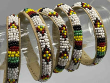 Load image into Gallery viewer, White Beaded Leather Bracelet
