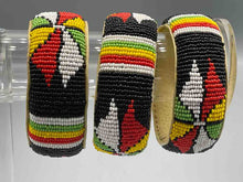 Load image into Gallery viewer, Wide Beaded Leather Bracelet
