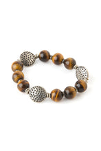 Load image into Gallery viewer, Kenyan Tiger&#39;s Eye and Silver Stretch Bracelet
