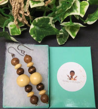 Load image into Gallery viewer, 3&quot; (Custom Order)  Wooded Beaded Earrings
