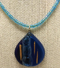 Load image into Gallery viewer, Aqua Glass Pendant Necklace
