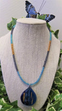 Load image into Gallery viewer, Aqua Glass Pendant Necklace
