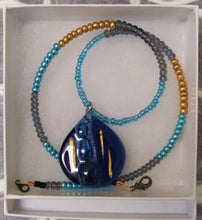 Load image into Gallery viewer, Aqua Glass Pendant Necklace
