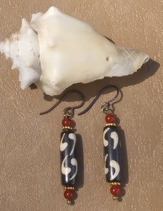 Batik Cylinder Earrings