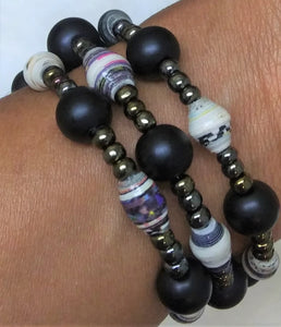 Black Wrap Bracelet Set