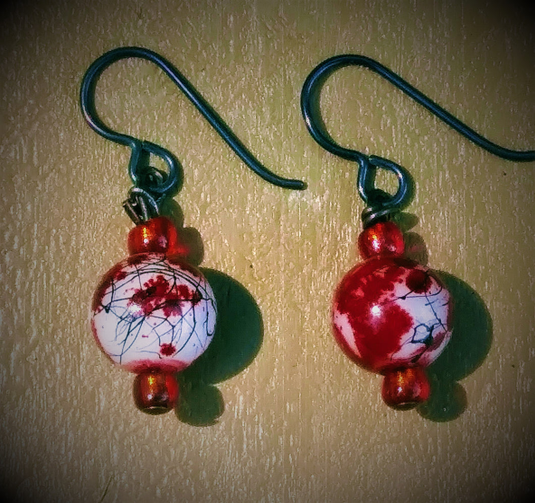 Cherry Blossom Earrings  (Single Beads)