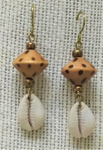 Leopard Cowrie Shell Earrings