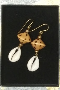 Leopard Cowrie Shell Earrings