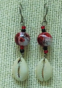 Cherry Blossom Cowrie Shell Earrings