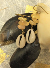 Load image into Gallery viewer, Yellow Cowrie Shell Earrings
