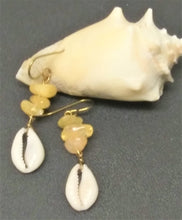 Load image into Gallery viewer, Yellow Cowrie Shell Earrings
