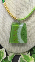 Load image into Gallery viewer, Green Art Glass  Pendant Necklace

