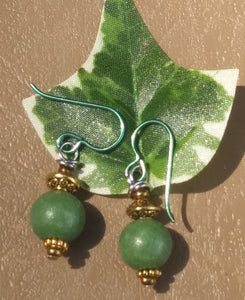 Green Beaded Earrings